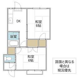 ハイツアリアリヴァ 2DKの間取図画像