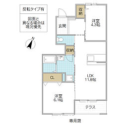 アヴェニール陽向 2LDKの間取図画像