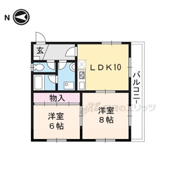 センチュリープラザ 203｜京都府京都市上京区新町室町の間上立売下る瓢箪図子町(賃貸マンション2LDK・2階・50.40㎡)の写真 その2