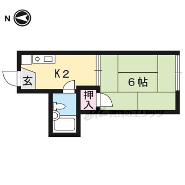 第二船岡山荘 103｜京都府京都市北区紫野北舟岡町(賃貸アパート1K・1階・19.00㎡)の写真 その2