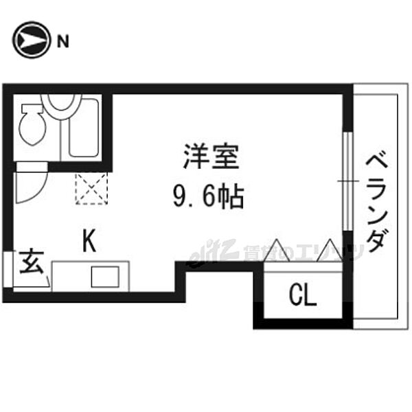 ルミエール蘭 103｜京都府京都市北区上賀茂池端町(賃貸アパート1R・1階・19.17㎡)の写真 その2