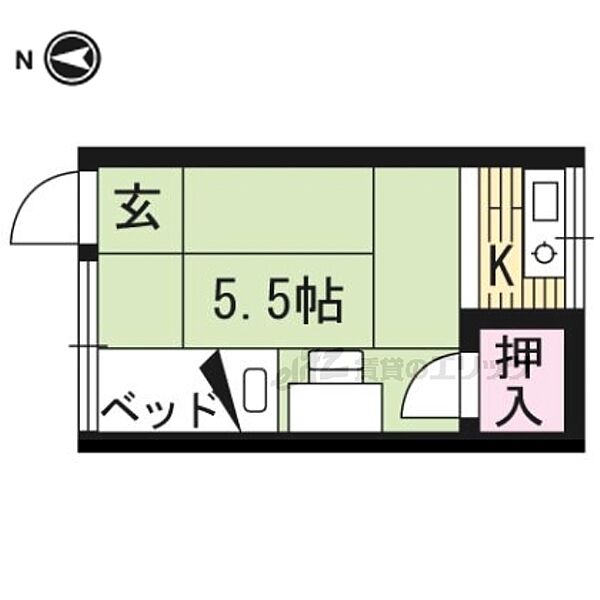 好川荘 108｜京都府京都市左京区吉田神楽岡町(賃貸アパート1K・1階・12.00㎡)の写真 その2