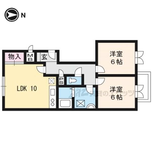 京都府京都市左京区下鴨松ノ木町(賃貸マンション2LDK・1階・50.00㎡)の写真 その2