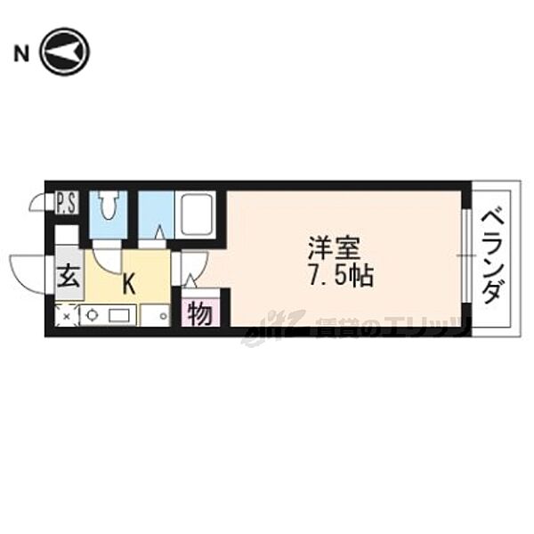 グランソフィア B307｜京都府京都市北区上賀茂中ノ坂町(賃貸マンション1K・1階・21.00㎡)の写真 その2