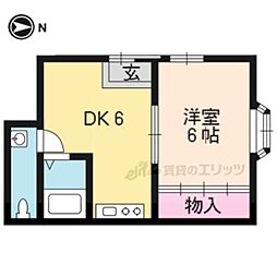カステロレヴィパート3 1DKの間取図画像