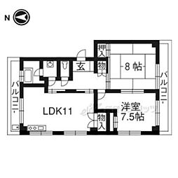 メゾン西川 2LDKの間取図画像