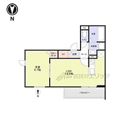 ForestMaison京都北山 WEST 1LDKの間取図画像