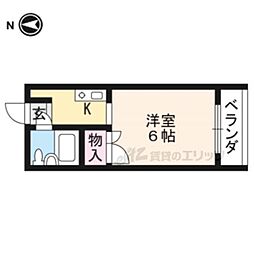 シャルマン大栄 1Kの間取図画像