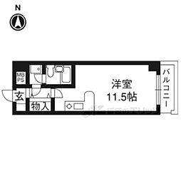 ライオンズマンション京都東堀川 ワンルームの間取図画像