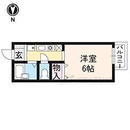 ブランドール藤林 1Kの間取図画像