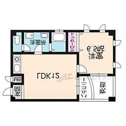 ハウゼ西賀茂 1LDKの間取図画像
