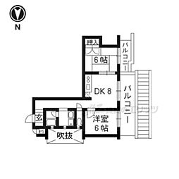 シェモワ・アサヒ 2DKの間取図画像