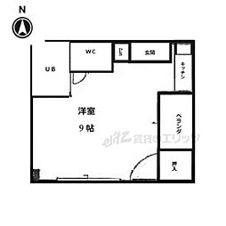 モア西洞院 ワンルームの間取図画像
