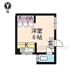 今出川マンション ワンルームの間取図画像