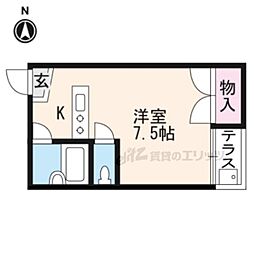 シェーンハウス 1Kの間取図画像