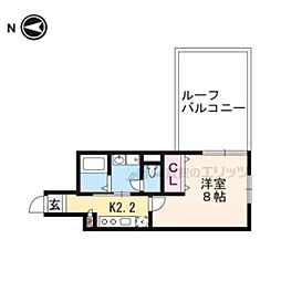 コンフォール西院 1Kの間取図画像