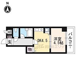 ライオンズマンション五条大宮第2 1Kの間取図画像