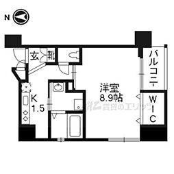 ベラジオ西陣聚楽 1Kの間取図画像