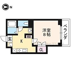 エルエーブハイツ 1Kの間取図画像