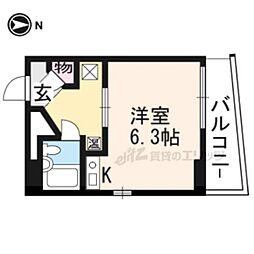 インペリアル烏丸今出川 1Kの間取図画像