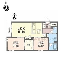 秀峯マンション 2LDKの間取図画像