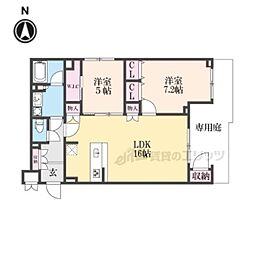 THE RESIDENCE御車道 2LDKの間取図画像