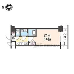 CREST TAPP京都太秦天神川dexII 1Kの間取図画像