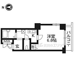 プレサンス京都二条城前 1Kの間取図画像
