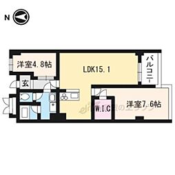 イヌイ星の子ハイツ 2LDKの間取図画像