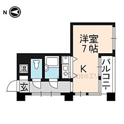 クリーンリビング・四条大宮 ワンルームの間取図画像