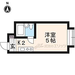 嘉門ハイツ 1Kの間取図画像