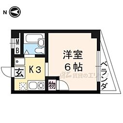 エルペキーニョ 1Kの間取図画像