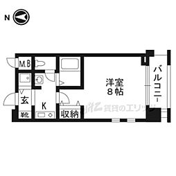 グランドパレス京都烏丸五条 1Kの間取図画像