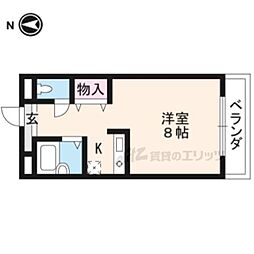 イーストウィング 1Kの間取図画像