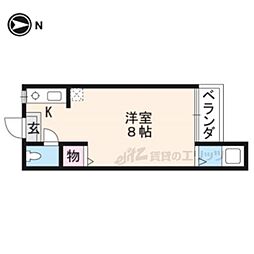加茂ハイツ 1Kの間取図画像