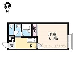 レオパレス西ノ京吽 1Kの間取図画像