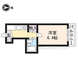 シュール西賀茂 1Kの間取図画像