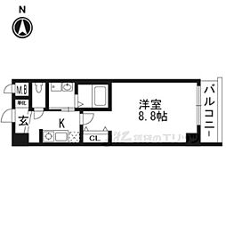 エスカーサ京都西陣 1Kの間取図画像