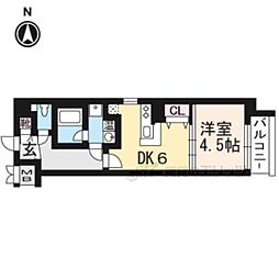 アドバンス京都烏丸グルーブ 1DKの間取図画像