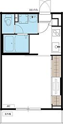 リブリ・Hiyoshi 1Kの間取図画像