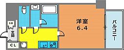 クオーレ三宮弐番館 1Kの間取図画像