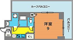 レジデンス三宮東GROU5 1Kの間取図画像