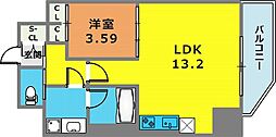 プレジオ日暮通 1LDKの間取図画像