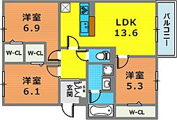 エレナ本山 3LDKの間取図画像