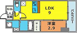 スワンズシティ神戸湊川II 1LDKの間取図画像