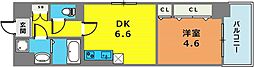 レシオス神戸クラルス 1DKの間取図画像