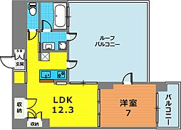 アルファレガロKOBEWEST 1LDKの間取図画像