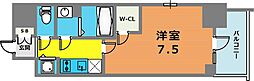 エスリード神戸ハーバーテラス 1Kの間取図画像