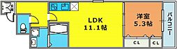 フジパレス御影本町 1LDKの間取図画像