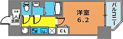 プレサンス三宮セントウエル 1Kの間取図画像